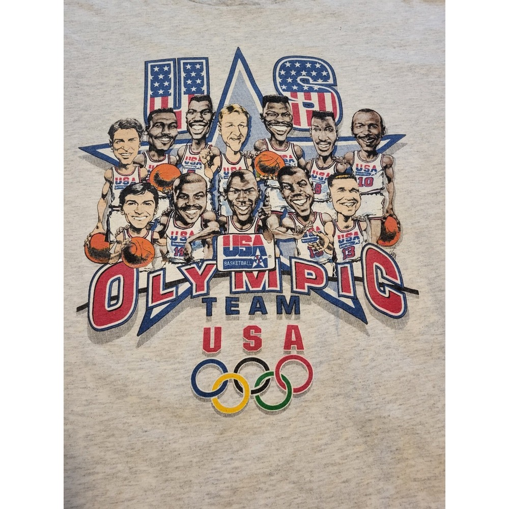 1992 USA Olympic Basketball Dream Team Caricature T-Shirt XL Barcelona M. Jordan - Picture 4 of 16